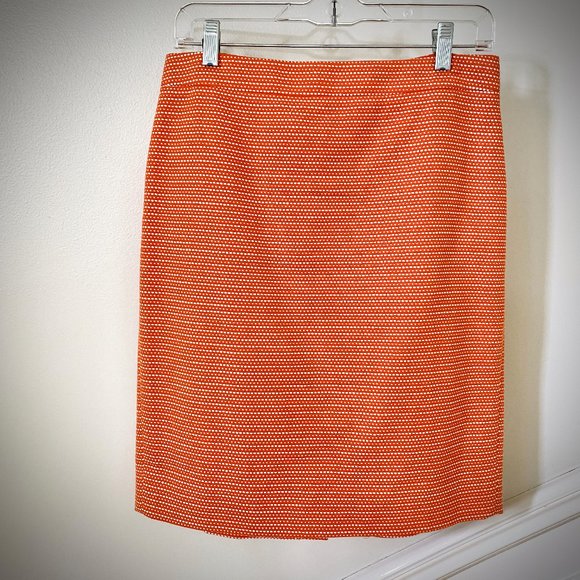 J. Crew Orange Dot Dot Dash Pencil Skirt - Picture 2 of 10